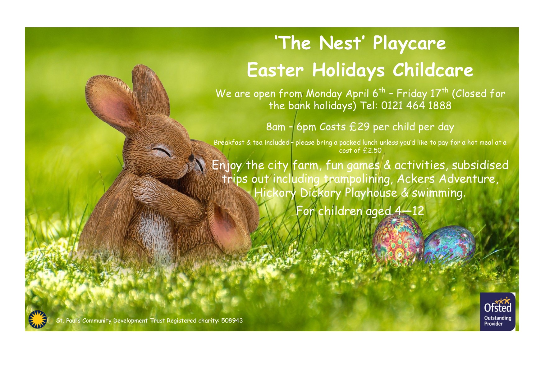Easter Holiday Playcare Flyer 2020